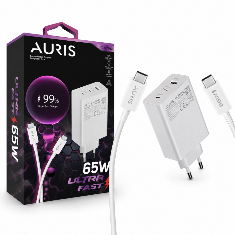 AURIS ARS-CH65 65W Type-C Set Şarj Aleti