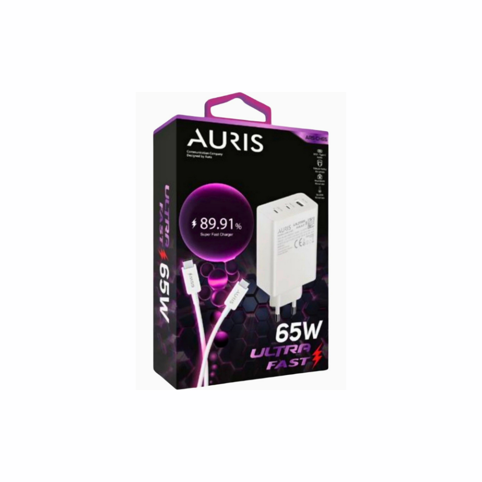 Auris ARS-CH65 65W 3 Çıkışlı Ultra Hızlı Şarj
