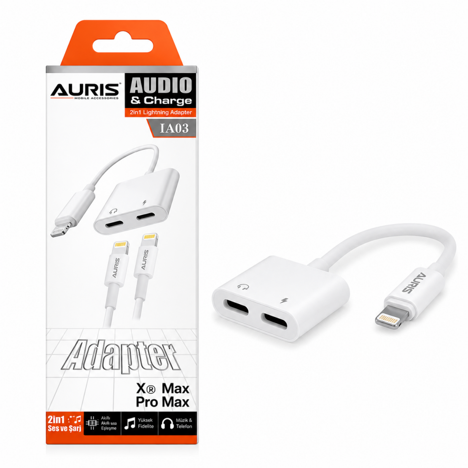 AURIS IA03 Lightning Ses ve Şarj Adaptörü