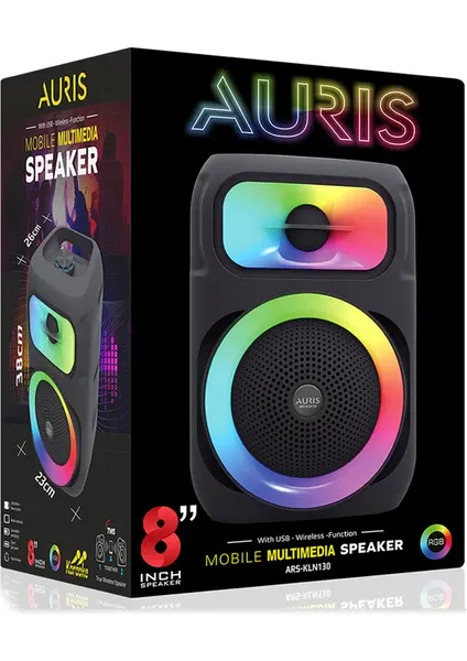 AURIS ARS-KLN130 8'' Taşınabilir Multimedya Hoparlör