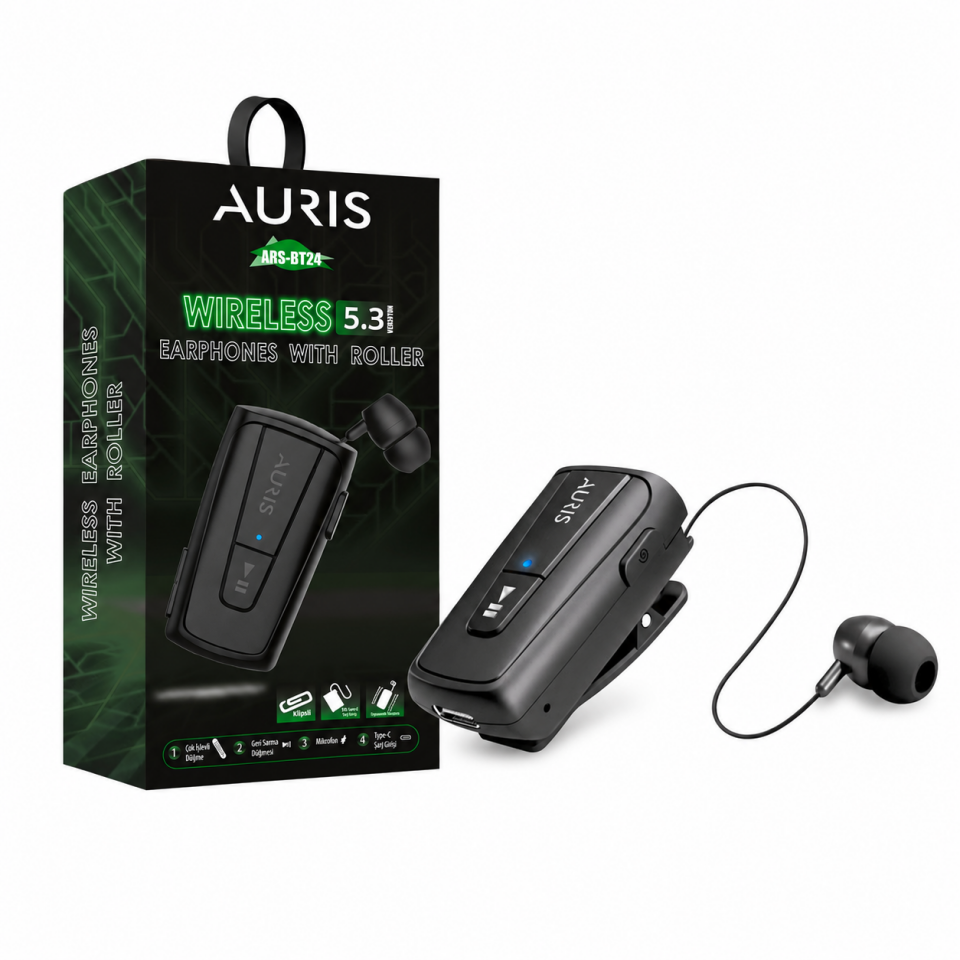 AURIS ARS-BT24 Bluetooth 5.3 Yaka Klipsli Kulaklık