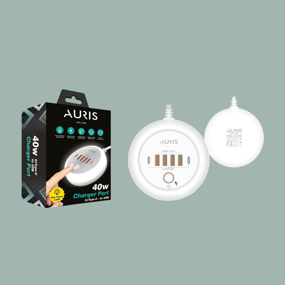 AURIS ARS-CH80 40W Masa Üstü Işıklı Şarj Portu