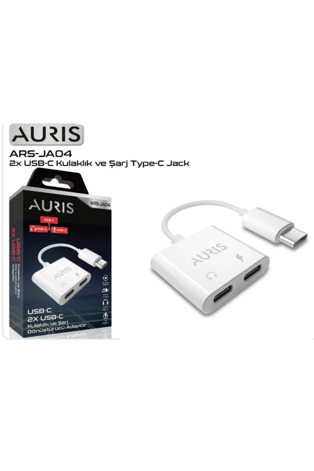 Auris ARS-JA04 USB-C Kulaklık ve Şarj Dönüştürücü Adaptör