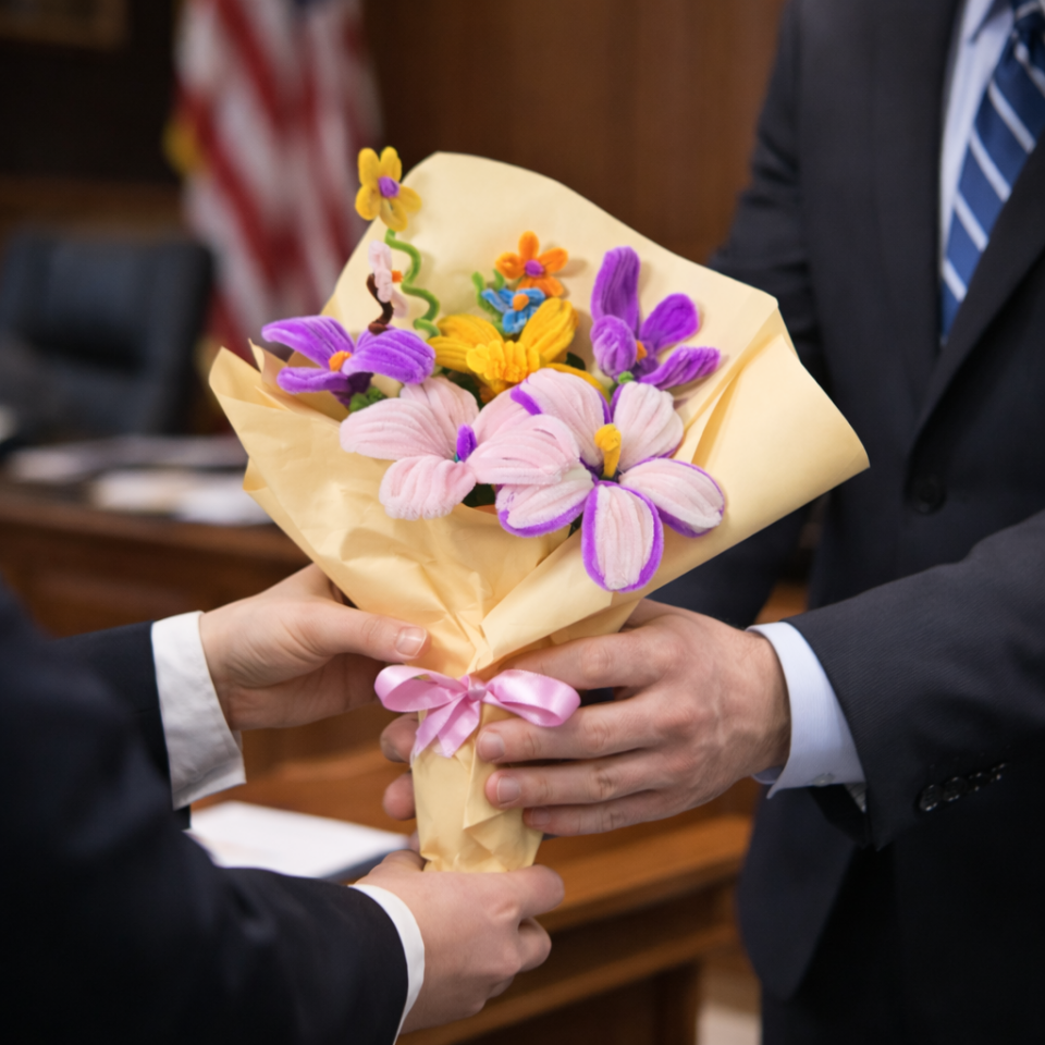 Dekoratif Şönil Çiçek Buketi – Zarif ve Anlamlı Dokunuş