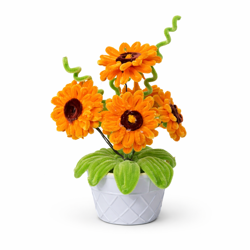 Dekoratif Şönil Yapay Çiçek – Turuncu Canlılık