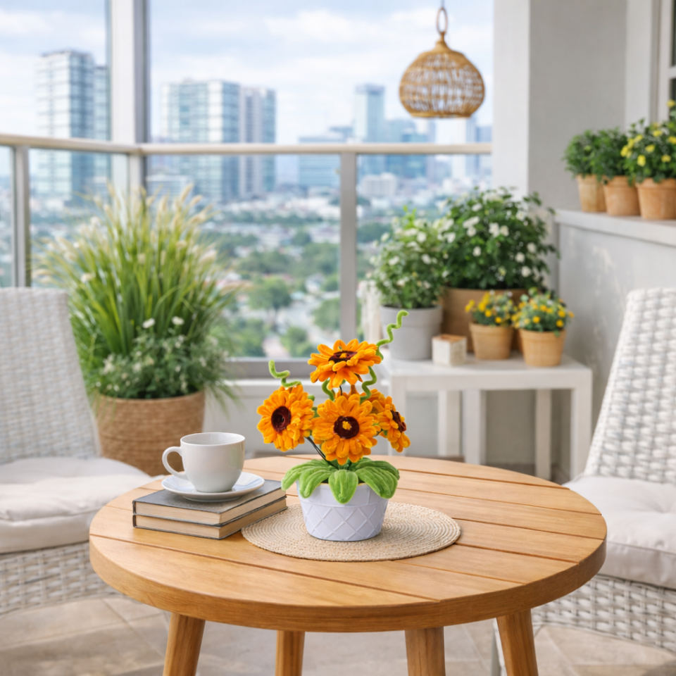 Dekoratif Şönil Yapay Çiçek – Turuncu Canlılık