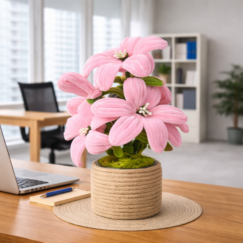 Dekoratif Şönil Yapay Çiçek – Pudra Zarafet