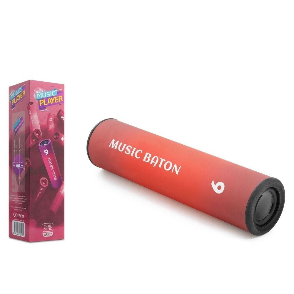Subzero WR192 Music Baton Taşınabilir Hoparlör Music Player Kırmızı