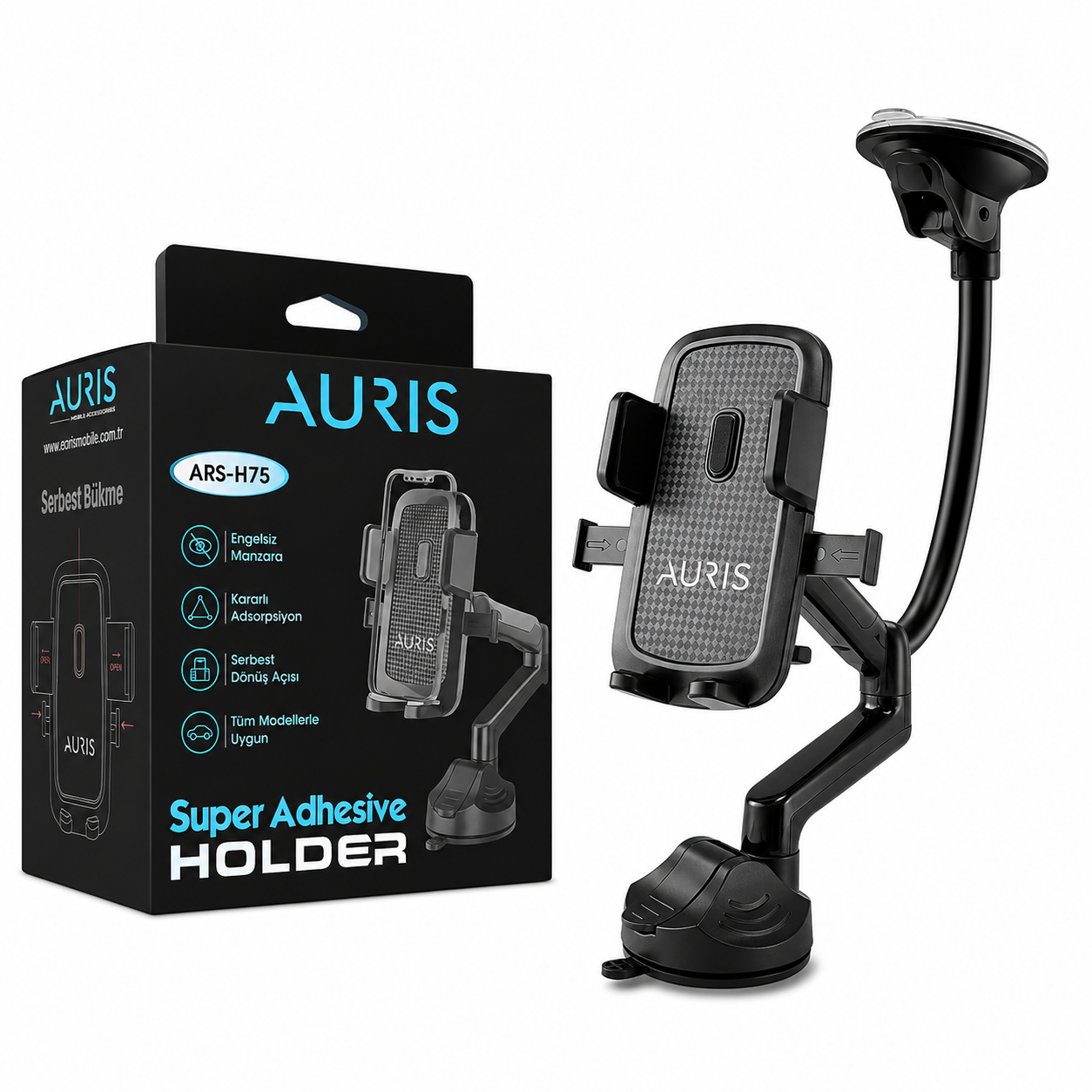 AURIS ARS-H75 Vantuzlu Araç İçi Telefon Tutucu