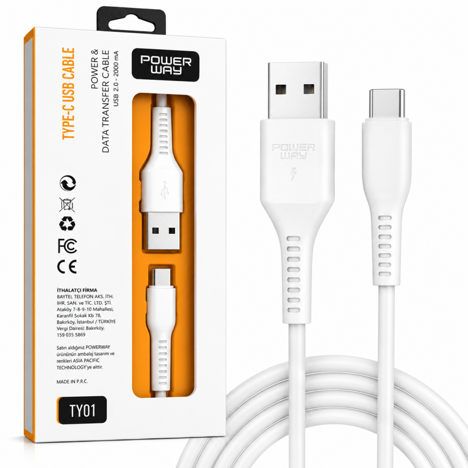 POWERWAY TY01 Type-C USB Kablo(Kopya)