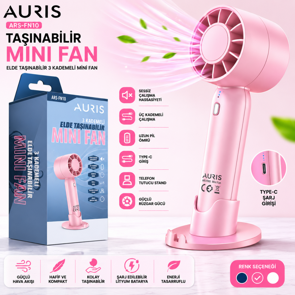AURIS ARS-FN10 Taşınabilir Mini Fan(Kopya)