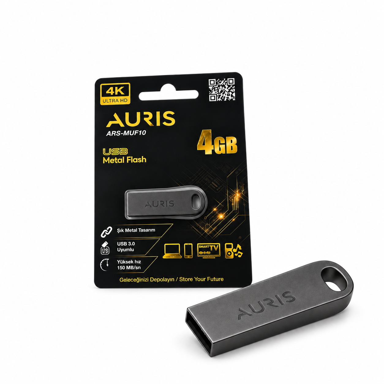 AURIS ARS-MUF10 4GB USB 3.0 Metal Flash Bellek