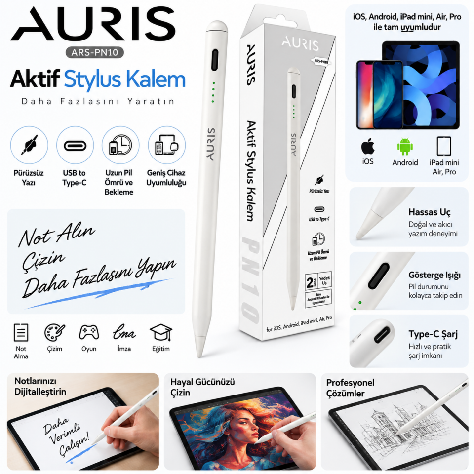 AURIS ARS-PN10 Aktif Stylus Kalem