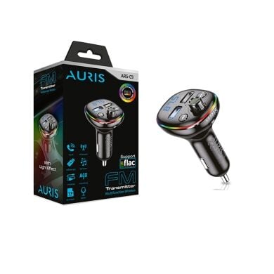 Auris ARS-C9 RGB LED Bluetooth FM Transmitter Hızlı Şarjlı Araç Kiti