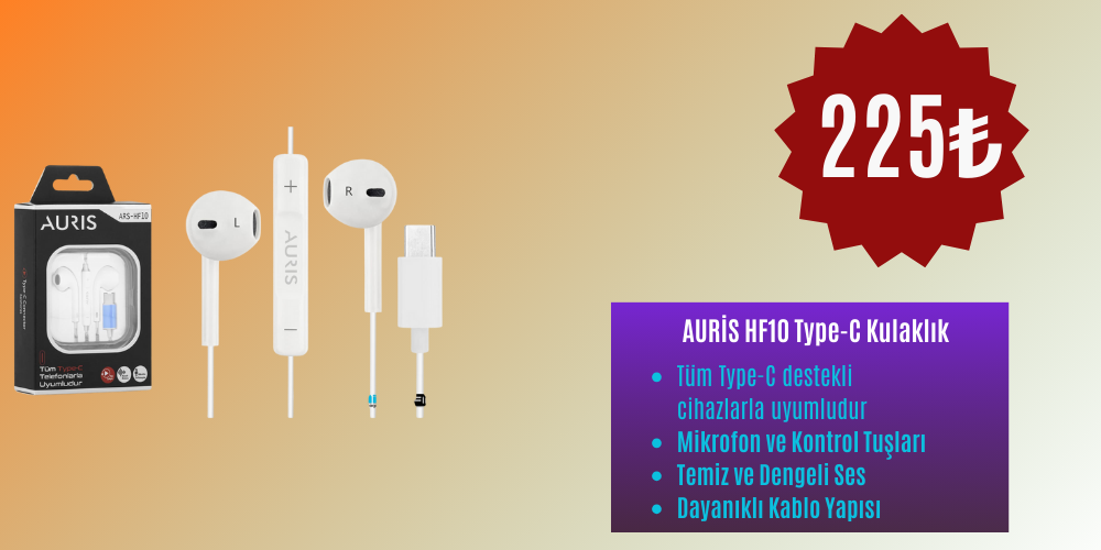 AURIS ARS-HF10 Type-C Kulaklık