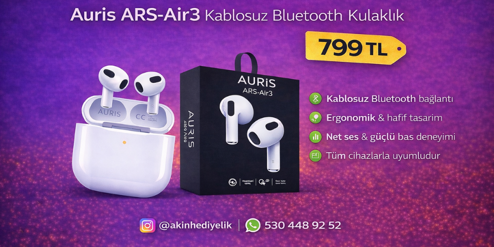 AURIS ARS-Air3 Kablosuz Bluetooth Kulaklık