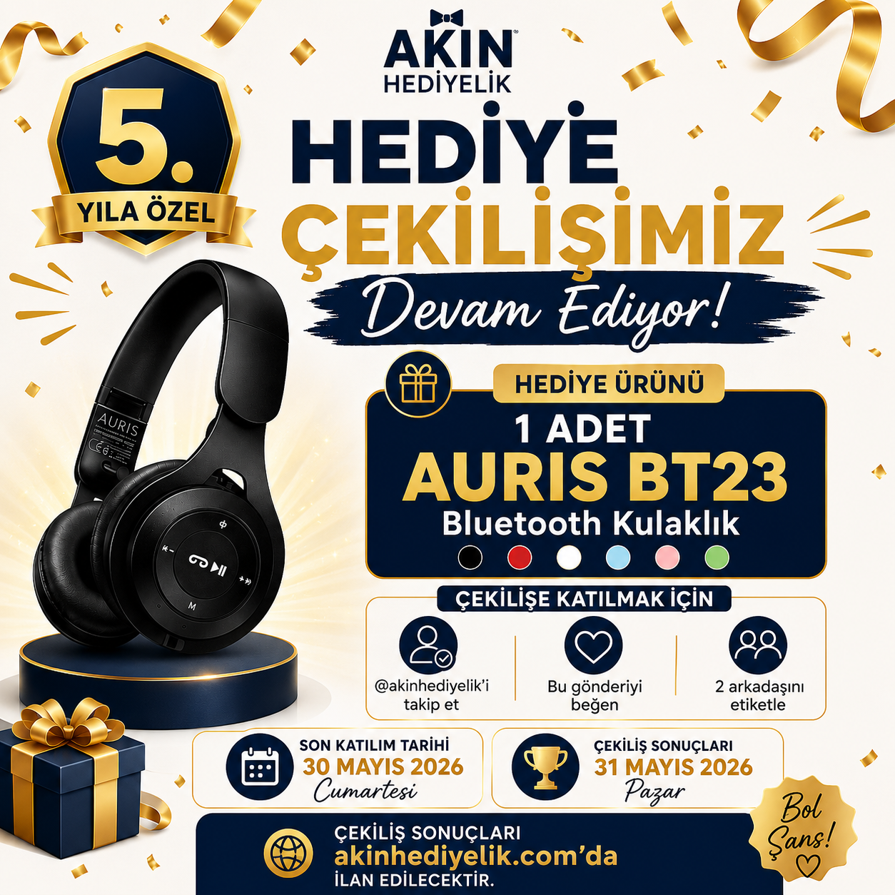 Akın Hediyelik 5. Yıl Özel Hediye Çekiliş Sonuçları Açıklandı
