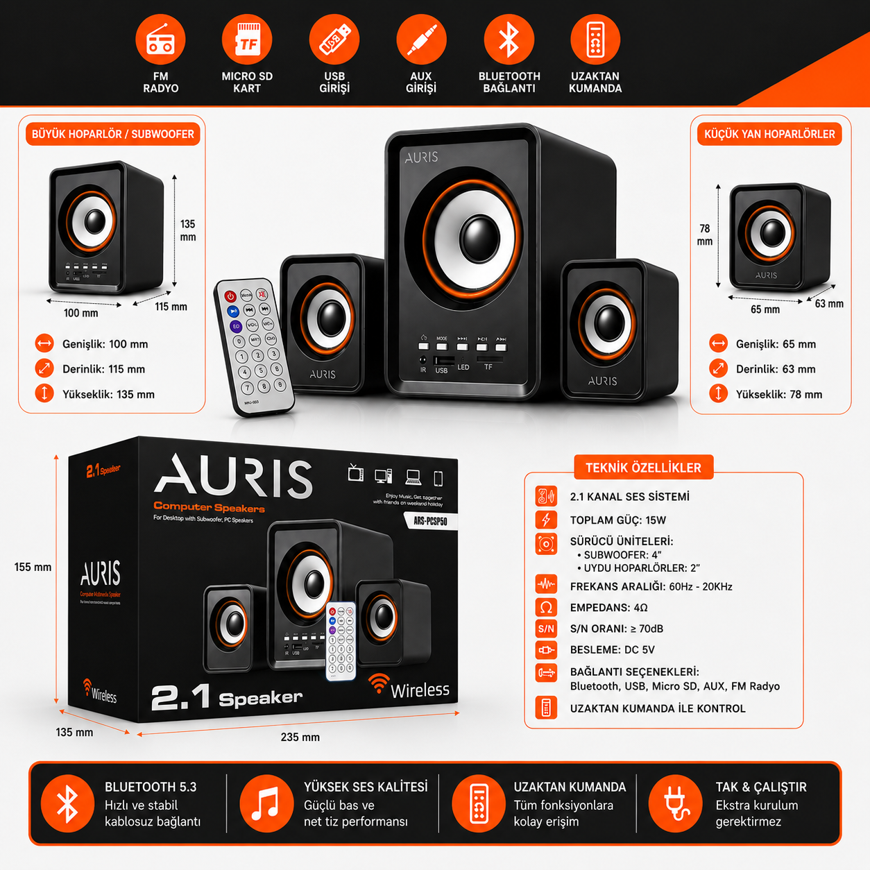 KBroad KTF-1489 Taşınabilir Radyo ve Wireless Speaker
