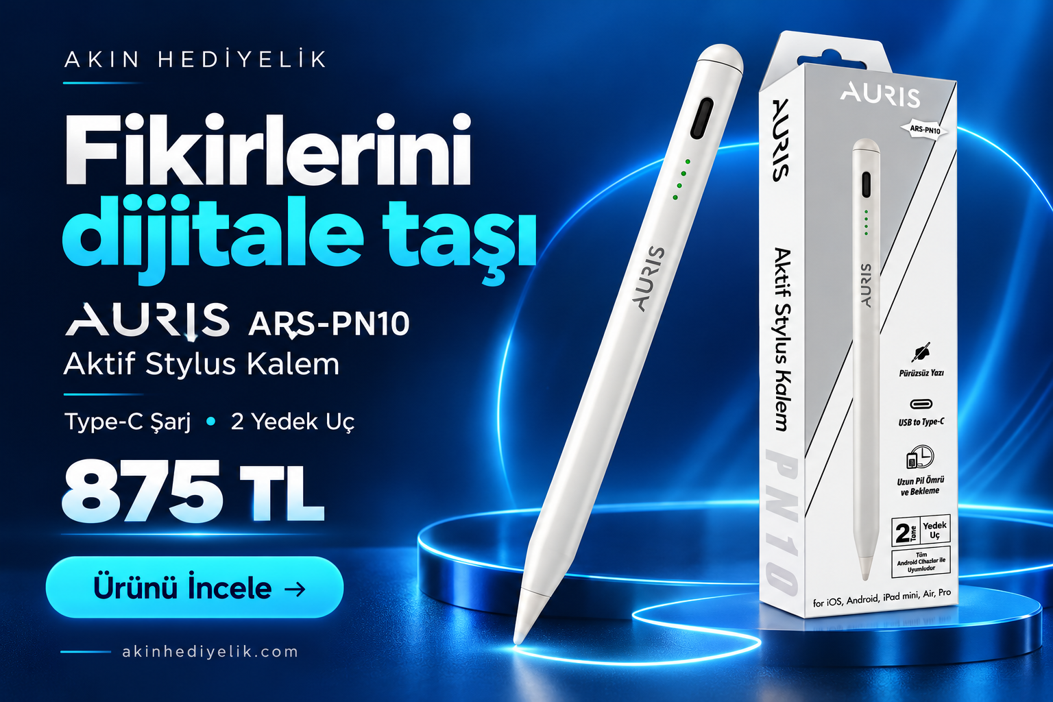 AURIS ARS-PN10 Aktif Stylus Kalem