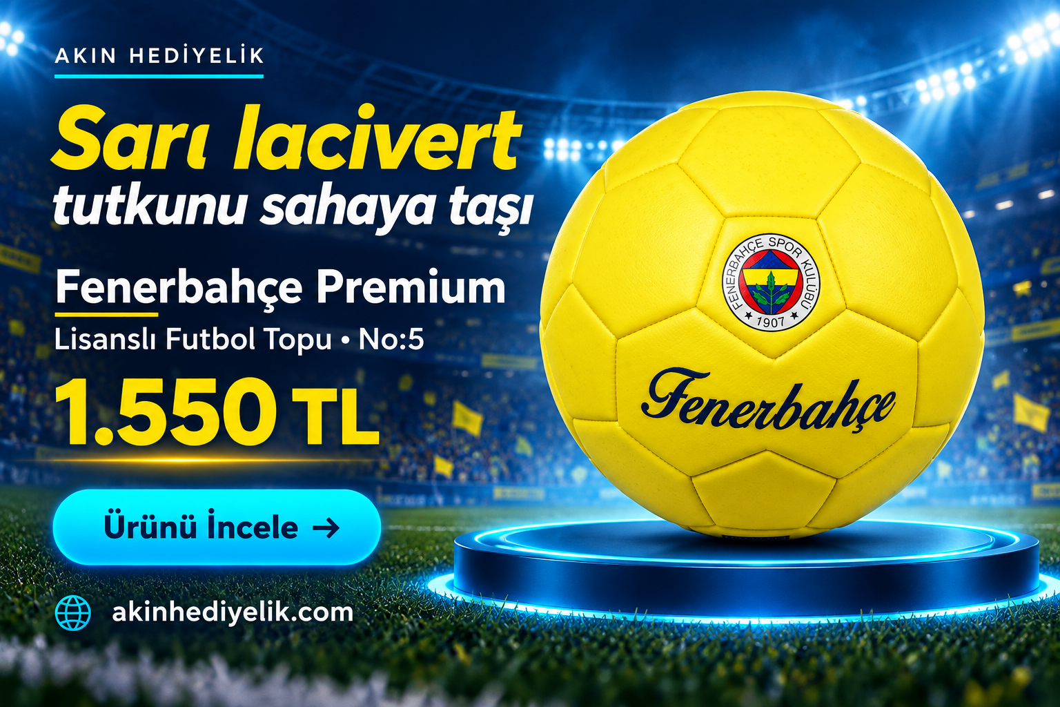 Lisanslı Fenerbahçe Premium Futbol Topu No:5